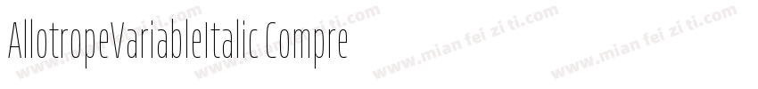 AllotropeVariableItalic CompressedT字体转换
